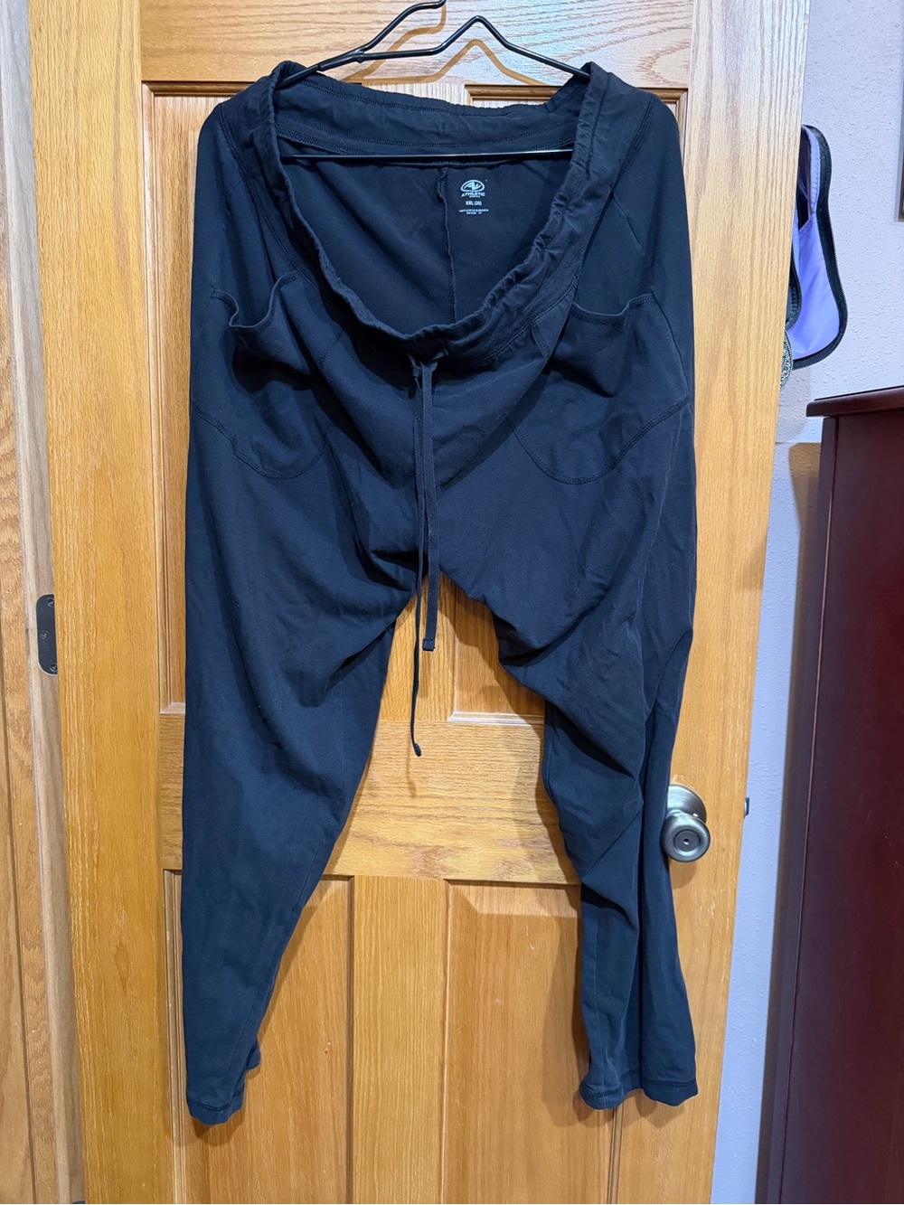 Athletic Works Black Drop-Crotch Track Joggers